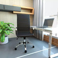Chaise de bureau de direction pivotante en similicuir gris réglable en hauteur de 34 po H