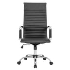 Chaise de bureau de direction pivotante en similicuir gris réglable en hauteur de 34 po H