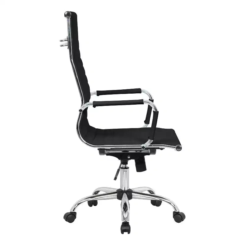 Chaise de bureau de direction pivotante en similicuir gris réglable en hauteur de 34 po H