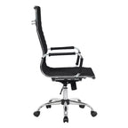 Chaise de bureau de direction pivotante en similicuir gris réglable en hauteur de 34 po H