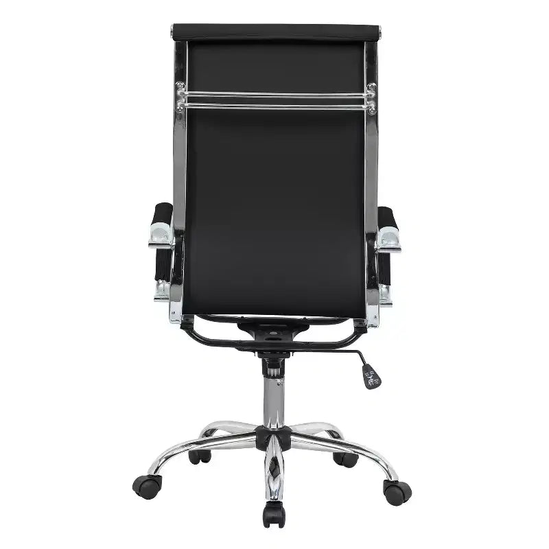 Chaise de bureau de direction pivotante en similicuir gris réglable en hauteur de 34 po H