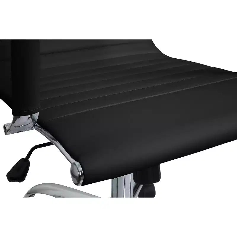 Chaise de bureau de direction pivotante en similicuir gris réglable en hauteur de 34 po H