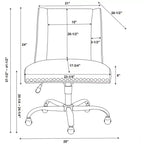 Fauteuil de bureau en similicuir noir, hauteur 43 po, réglable avec inclinaison ajustable