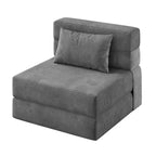 Folding Sofa Bed, 4-in-1 Convertible Sleeper Chair with Pillow, Single Futon Couch Bed with Back Support,Portable Fold Out Chair Bed Comfy Floor Sofa