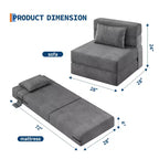 Canapé-lit pliant, fauteuil de couchage convertible 4-en-1 avec oreiller, canapé-lit futon simple avec soutien dorsal, chaise-lit pliante portable confortable