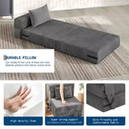 Canapé-lit pliant, fauteuil de couchage convertible 4-en-1 avec oreiller, canapé-lit futon simple avec soutien dorsal, chaise-lit pliante portable confortable