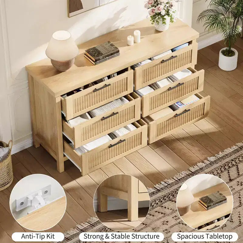 Commode encastrable à cinq tiroirs et six tiroirs, armoire de rangement de grande capacité pour vêtements, adaptée aux chambres à coucher, salons ou couloirs.