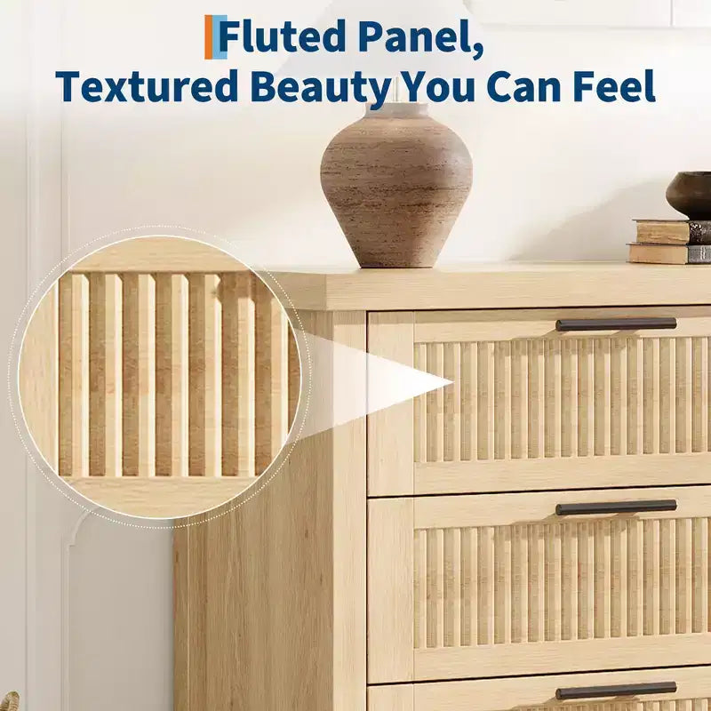 Commode encastrable à cinq tiroirs et six tiroirs, armoire de rangement de grande capacité pour vêtements, adaptée aux chambres à coucher, salons ou couloirs.