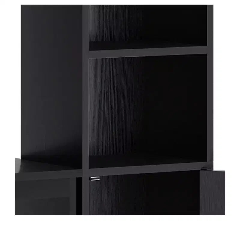 Meuble TV de ferme pour téléviseur de 65 pouces, centre de divertissement à LED avec rangement et prises de courant, meuble TV avec étagères pour salon