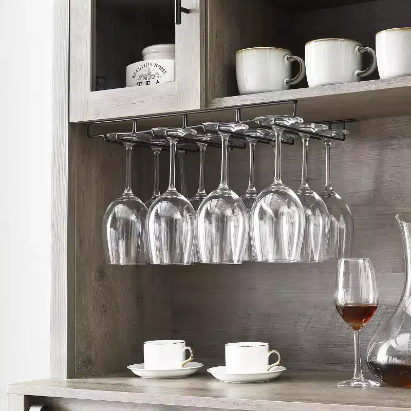 Buffet de bar à café de ferme de 70 po avec porte coulissante, grand rangement avec 7 étagères réglables