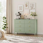 Commode de chambre à trois tiroirs avec poignées métalliques, convenant comme meuble TV ou armoire de rangement en bois pour chambres, salons ou couloirs.