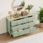 Commode de chambre à trois tiroirs avec poignées métalliques, convenant comme meuble TV ou armoire de rangement en bois pour chambres, salons ou couloirs.