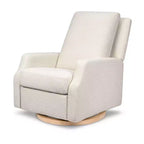 Namesake Crewe Electronic Recliner and Swivel Glider - Ivory Boucle with Light Wood Base