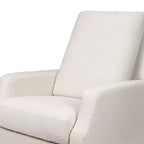 Fauteuil inclinable et planeur pivotant électrique – Boucle ivoire avec base en bois clair