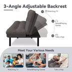 Canapé-lit futon convertible 71", futon moderne en lin avec coussin détachable, dossier et accoudoirs réglables