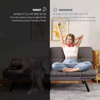 Canapé-lit futon convertible 71", futon moderne en lin avec coussin détachable, dossier et accoudoirs réglables
