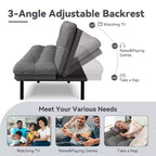 Canapé-lit futon convertible 71", futon moderne en lin avec coussin détachable, dossier et accoudoirs réglables