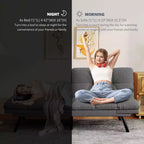 Canapé-lit futon convertible 71", futon moderne en lin avec coussin détachable, dossier et accoudoirs réglables