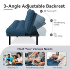 Canapé-lit futon convertible 71", futon moderne en lin avec coussin détachable, dossier et accoudoirs réglables