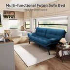 Canapé-lit futon convertible 71", futon moderne en lin avec coussin détachable, dossier et accoudoirs réglables