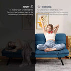 Canapé-lit futon convertible 71", futon moderne en lin avec coussin détachable, dossier et accoudoirs réglables
