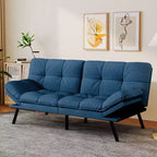 Dyonery 71 Convertible Futon Sofa Bed,Modern Linen Futon Couch with Detachable Cushion,Adjustable Backrest & Armrest