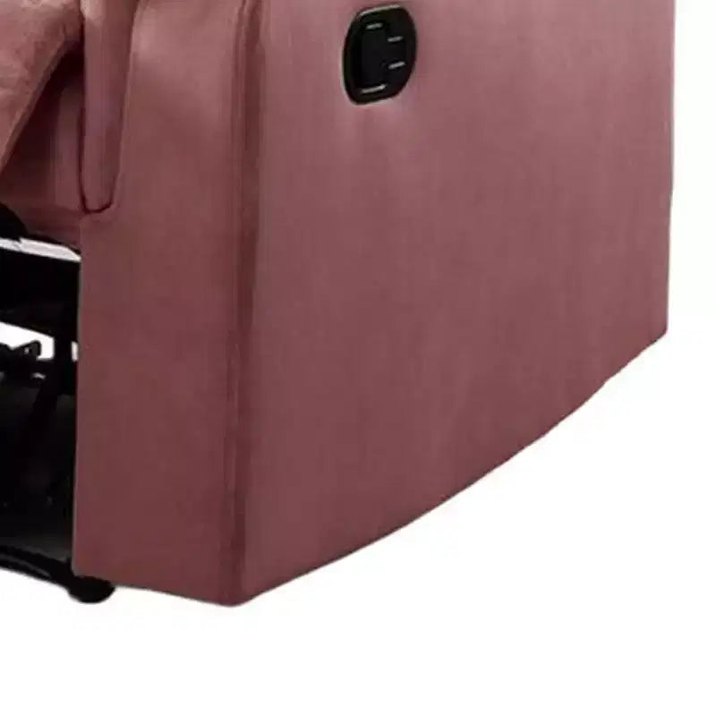 Fauteuil inclinable manuel, velours rose capitonné