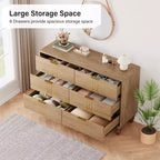 Commode à 6 tiroirs pour chambre, commode moderne en bois avec tiroirs profonds, chiffonnier/commode à tiroirs