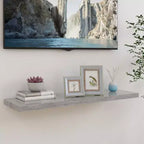 Wall Shelf Gray Honeycomb MDF, metal 35.4 in long Wall Shelf