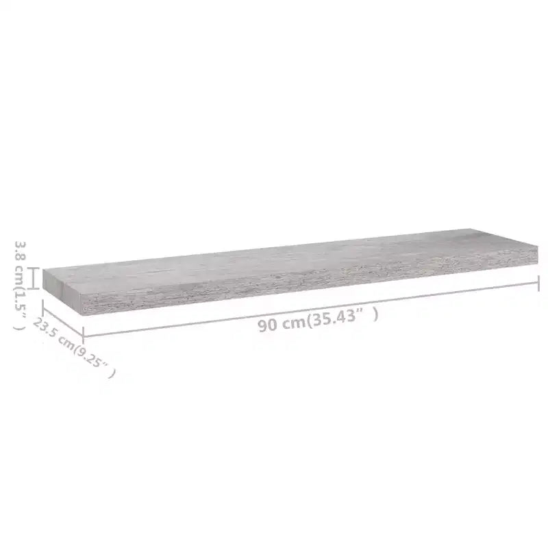 Étagère Murale Grise Nid d'Abeille MDF, métal 90 cm de long