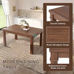 MAYEERTY Ensemble de salle à manger moderne 6 pièces, table rectangulaire, 4 chaises et un banc