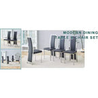 MAYEERTY Ensemble de salle à manger moderne 6 pièces, table rectangulaire, 4 chaises et un banc