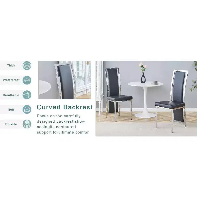 MAYEERTY Ensemble de salle à manger moderne 6 pièces, table rectangulaire, 4 chaises et un banc