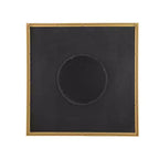 Miroir mural carré sculpté 40 x 40 pouces avec motif plissé et cadre en fer doré