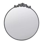Miroir mural rond de 36 x 39 pouces avec cadre d'inspiration baroque