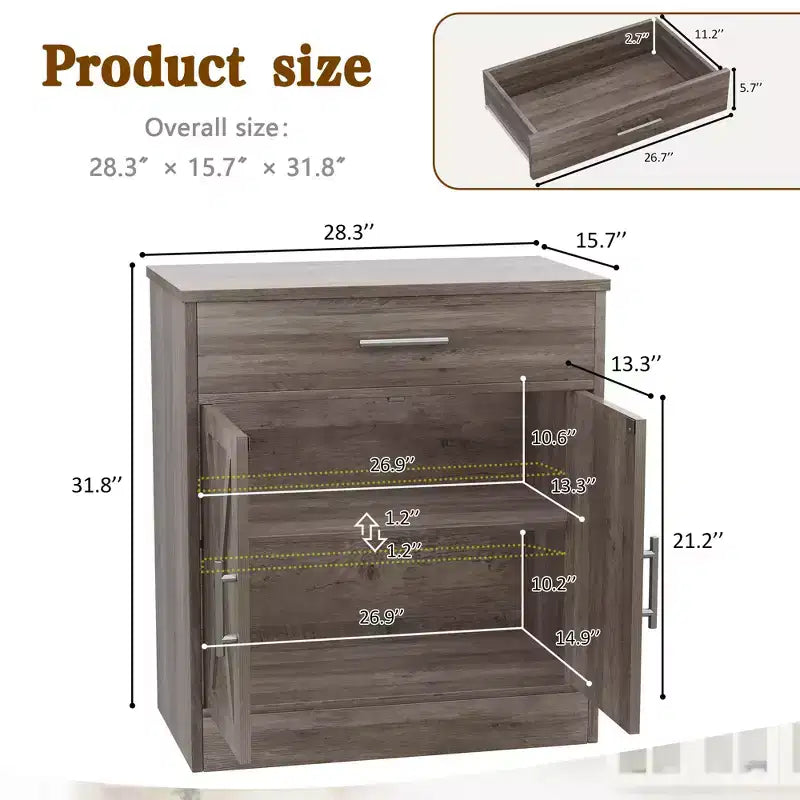 Meuble de rangement de cuisine Celebalcony avec portes, étagères et tiroirs, buffet de bar à café pour salle à manger, salon