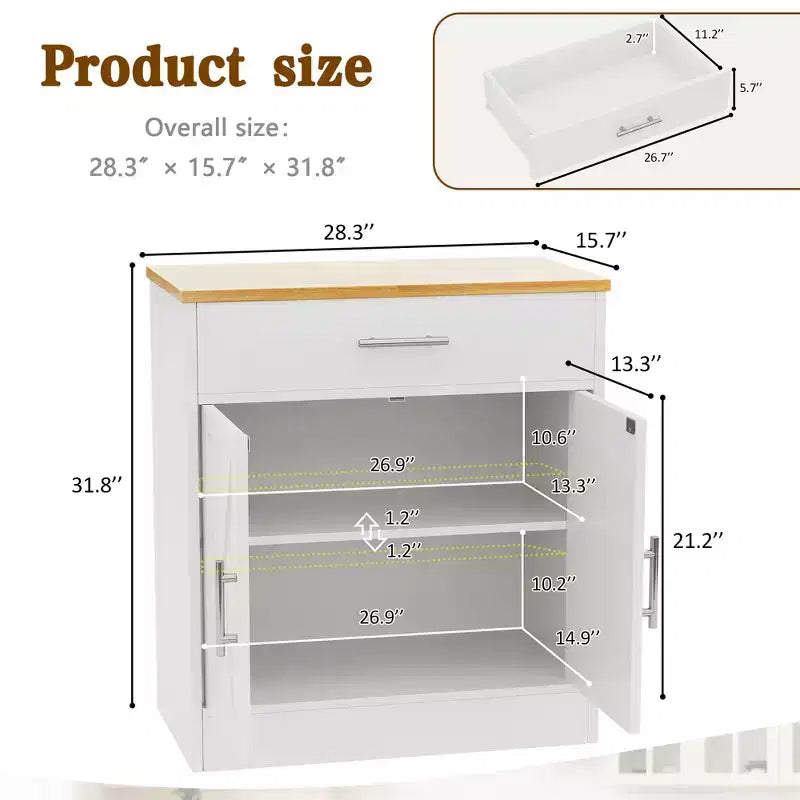 Meuble de rangement de cuisine Celebalcony avec portes, étagères et tiroirs, buffet de bar à café pour salle à manger, salon