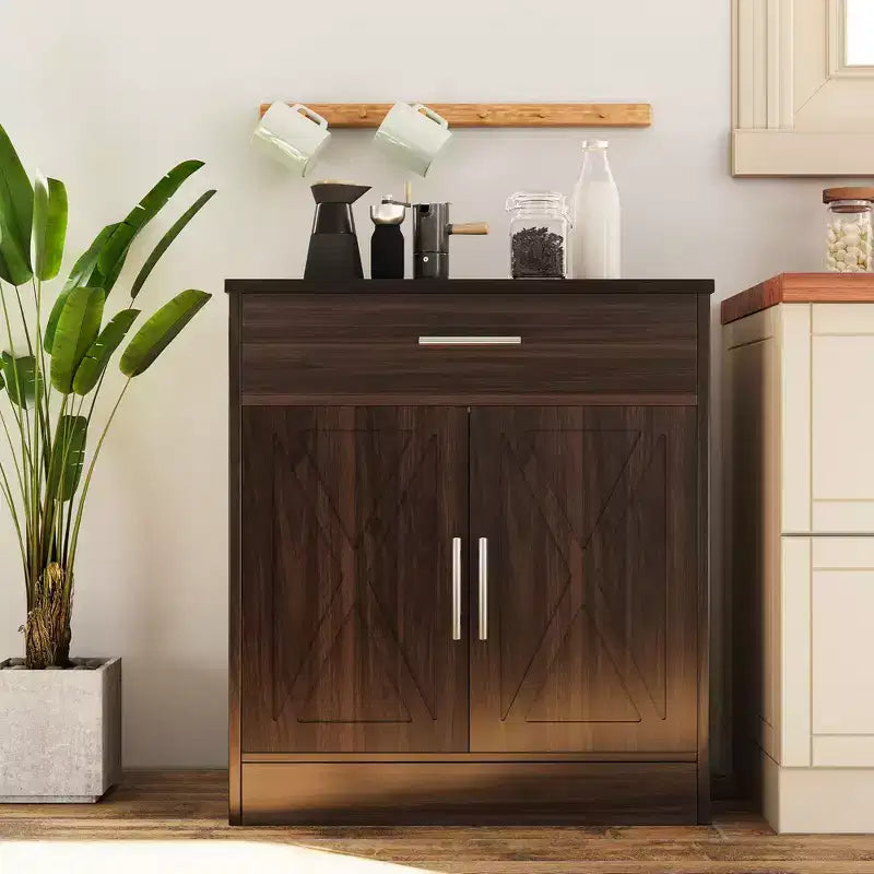 Meuble de rangement de cuisine Celebalcony avec portes, étagères et tiroirs, buffet de bar à café pour salle à manger, salon