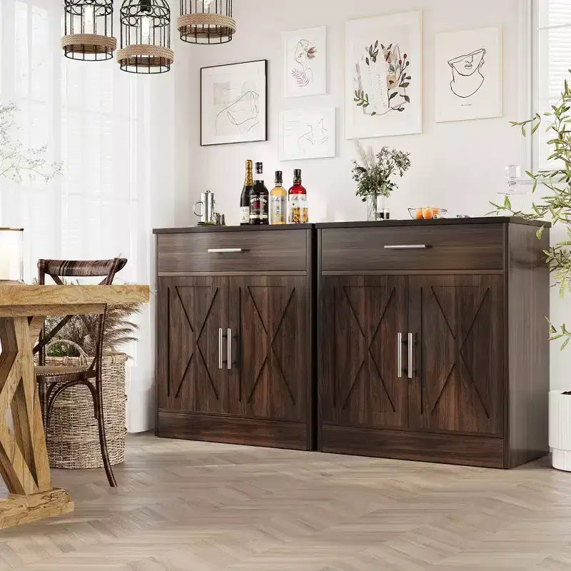 Meuble de rangement de cuisine Celebalcony avec portes, étagères et tiroirs, buffet de bar à café pour salle à manger, salon