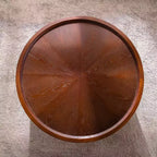 Table basse ronde de 31 pouces avec couvercle amovible, table d'appoint de style Mid-Century pour salon, espace de rangement caché
