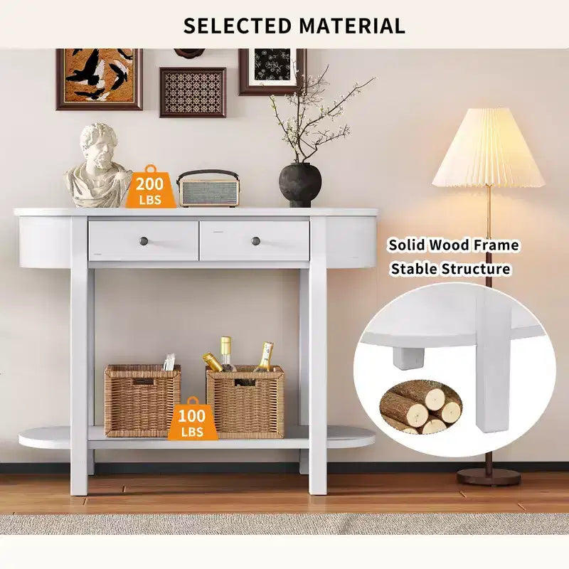 Table console élégante rétro Clihome avec design incurvé et finition lisse pour entrées, salons et couloirs