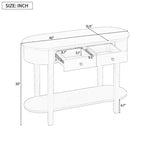 Table console élégante rétro Clihome avec design incurvé et finition lisse pour entrées, salons et couloirs