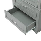 Meuble de Rangement de Salle de Bain Autoportant Moderne en Bois GDFStudio Norton avec Deux Tiroirs, Étagère Réglable et Armoire Fermée