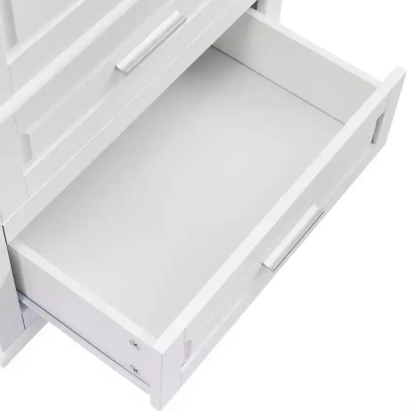 Meuble de Rangement de Salle de Bain Autoportant Moderne en Bois GDFStudio Norton avec Deux Tiroirs, Étagère Réglable et Armoire Fermée