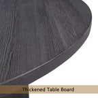 Table à manger ronde moderne 47" avec plateau effet bois et base stable, table de cuisine polyvalente pour salle à manger ou salon-Panipeachy