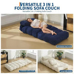 Canapé-lit pliant (lot de 2), fauteuil convertible avec oreiller et support ergonomique, portable et lavable en machine – Idéal pour le salon et la chambre