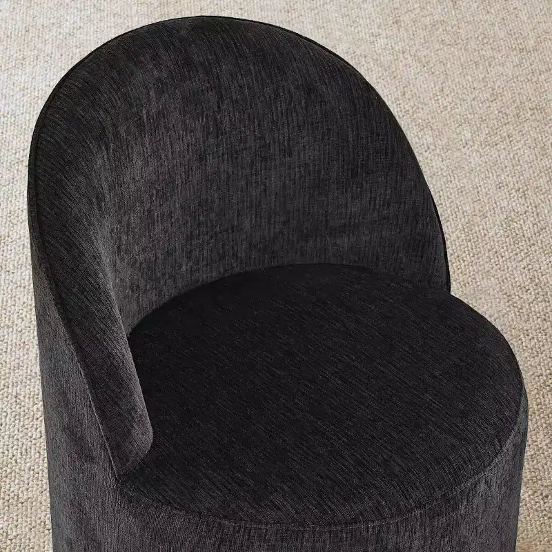 Ensemble de salle à manger 7 pièces pour cuisine, table ovale noire et chaises baquets en chenille, meubles de salle à manger modernes - Panipeachy