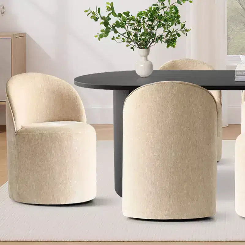 Ensemble de salle à manger 7 pièces pour cuisine, table ovale noire et chaises baquets en chenille, meubles de salle à manger modernes - Panipeachy
