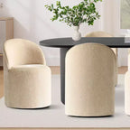 Ensemble de salle à manger 7 pièces pour cuisine, table ovale noire et chaises baquets en chenille, meubles de salle à manger modernes - Panipeachy