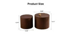 Ensemble de 2 tables basses gigognes rondes TUYOHW, table centrale en MDF écologique pour salon, table d'appoint moderne en bois, table d'appoint